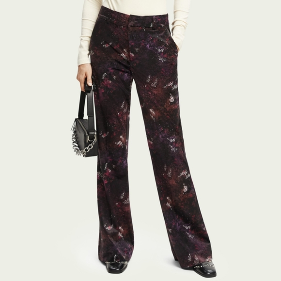 Scotch & Soda Pants - NWT Scotch & Soda Velvet High-Rise Flared Trousers Size 30x32
